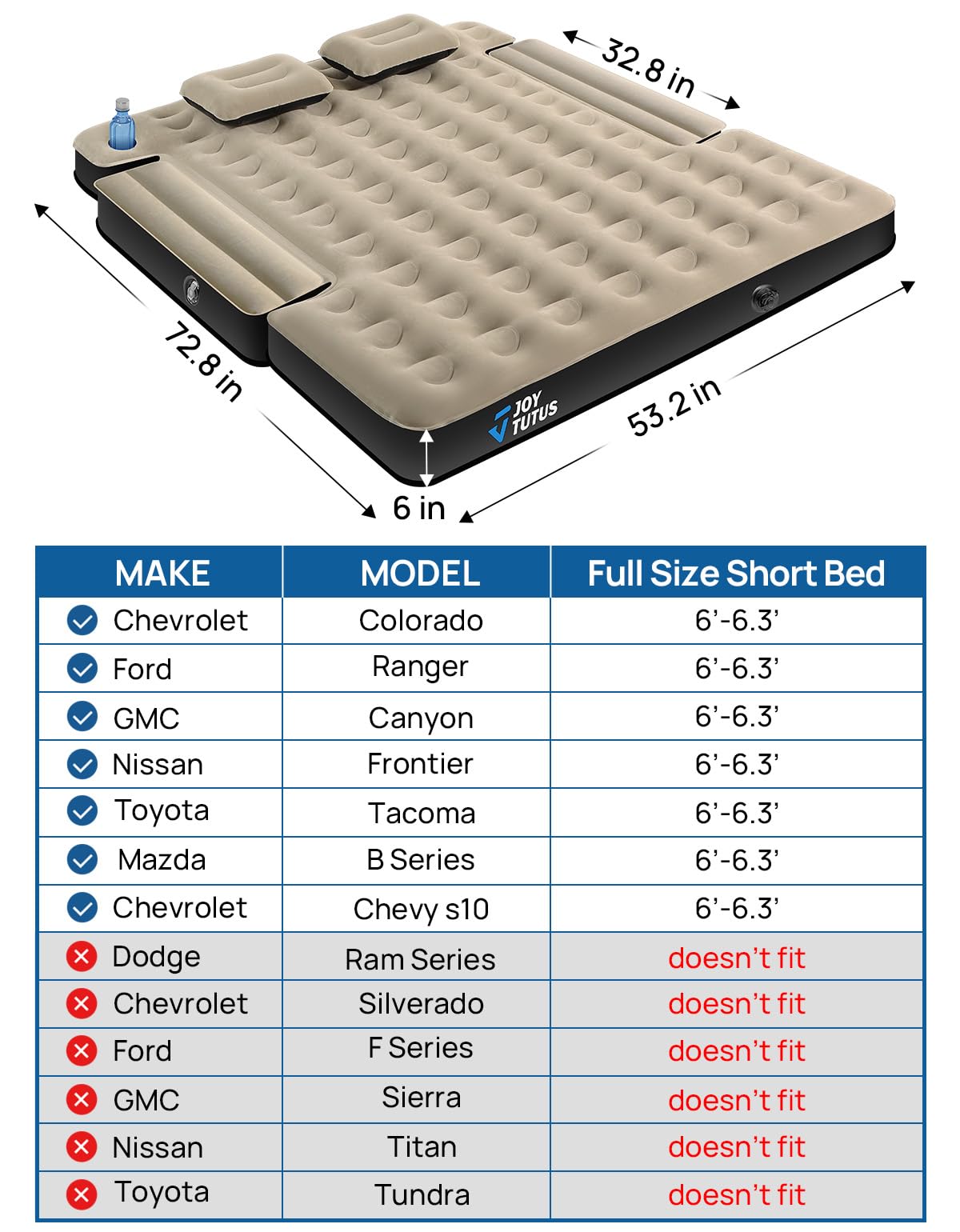 Joytutus truck bed air mattress inflation pump demonstrates quick setup