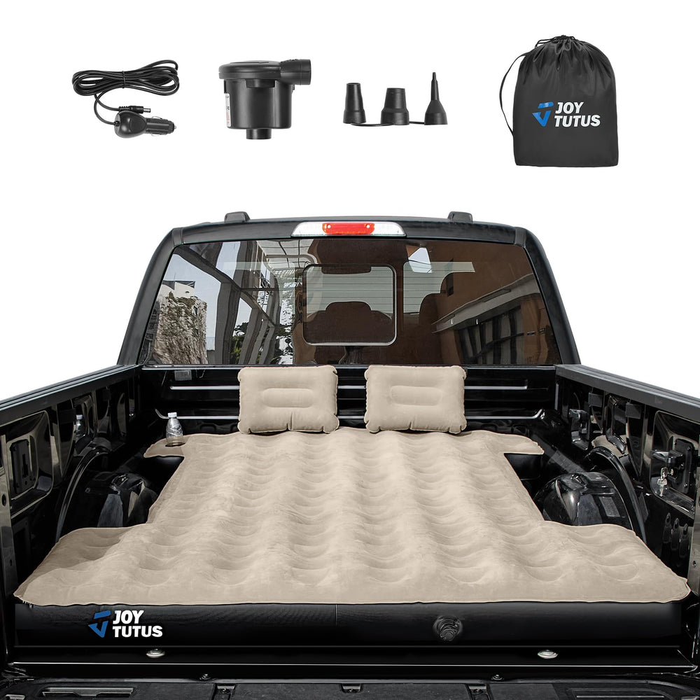 Joytutus truck bed air mattress left view for comfortable nights in compact beds