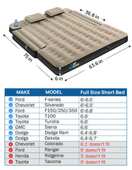 JOYTUTUS truck-bed air mattress velvet-flocking fabric closeup conveys plush comfort under the stars