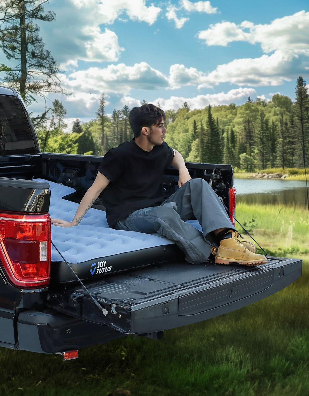 JOYTUTUS inflatable pillows provide plush head support for camping nights