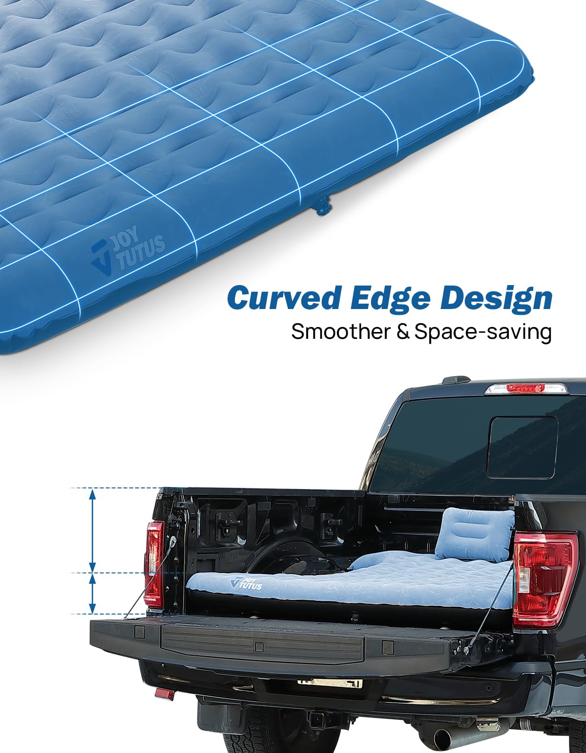JOYTUTUS upgraded light truck bed mattress velvet flocking surface offers plush comfort in tents and on drives.