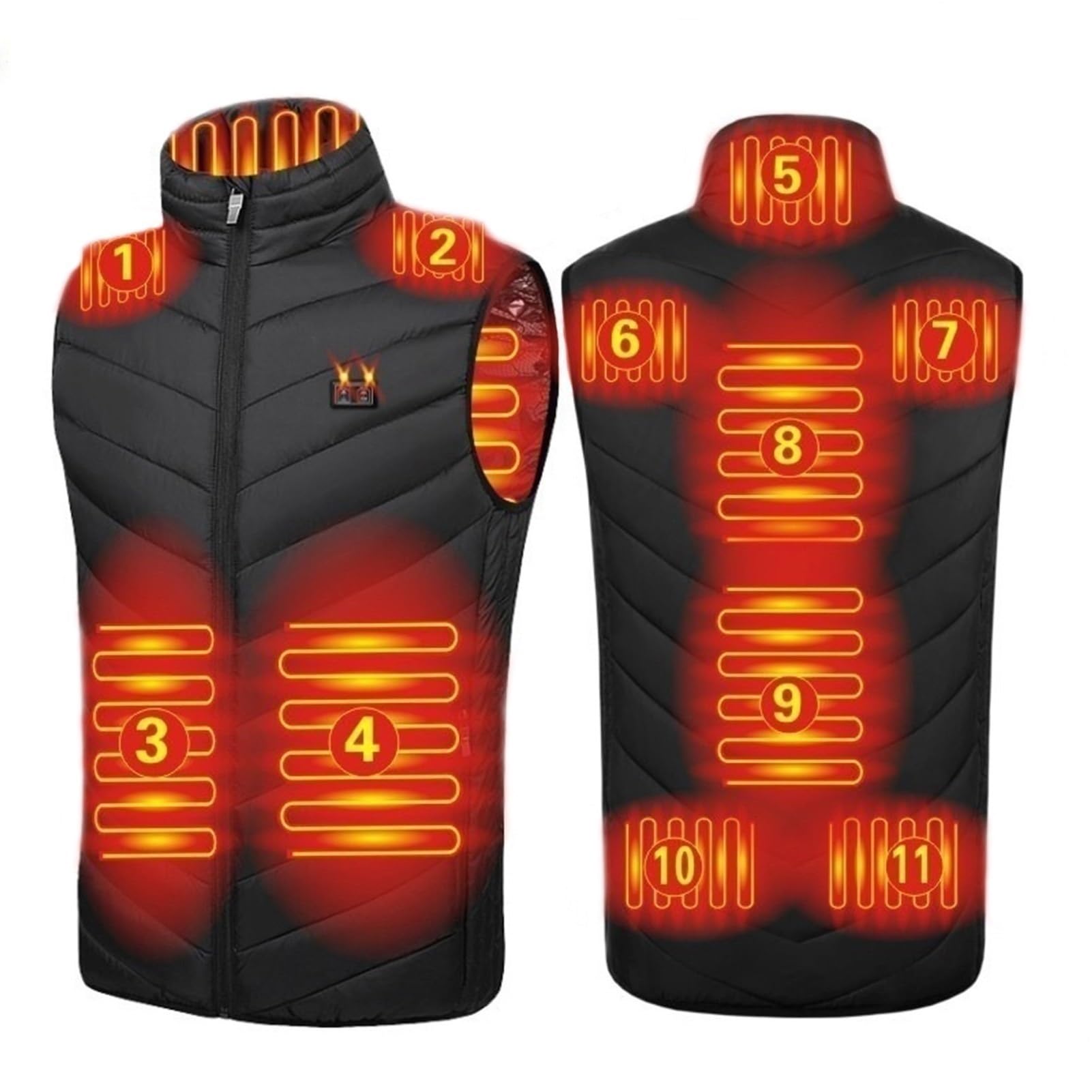 Joyvio heated vest men front view shows broad warmth for outdoor wear.