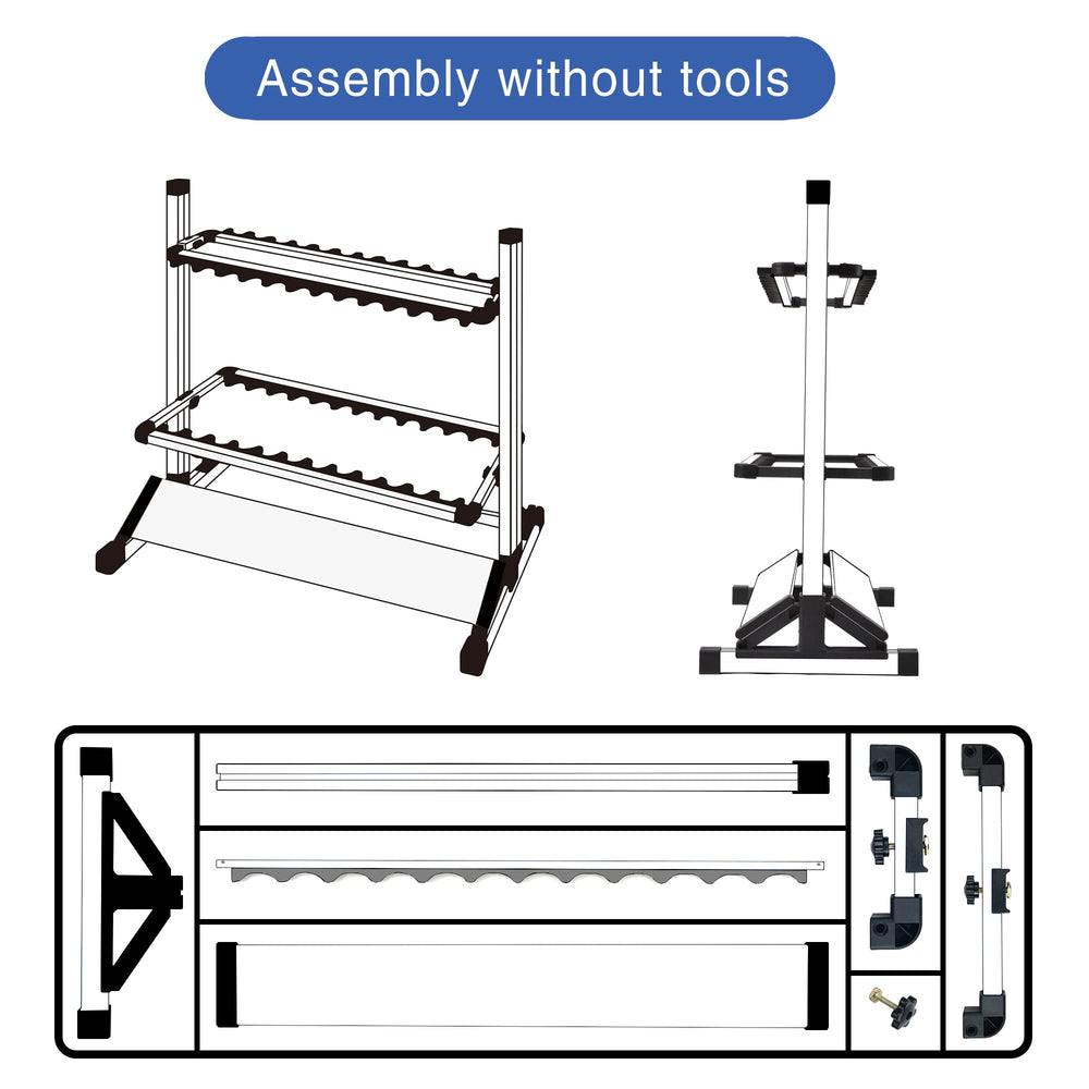 JOYWAVE portable rod rack weighs 5.5 lb for easy moving.