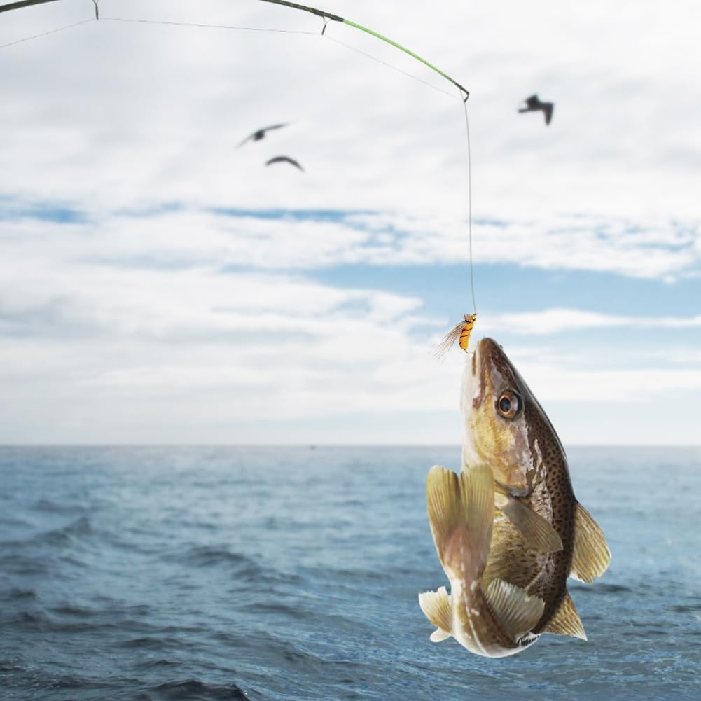 Triangular hook design on fishing flies