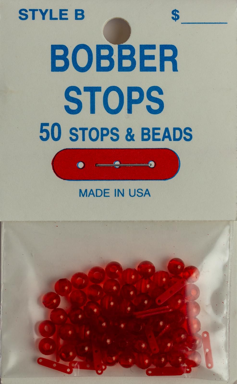JS Bobber Stops and Beads - Three Hole, 50 Pack - Stop and Bead Set