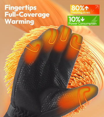JS LifeStyle Heated Gloves fingertip-heating detail showing precise heat areas.