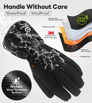JS LifeStyle Heated Gloves touch-screen capability for phone use.