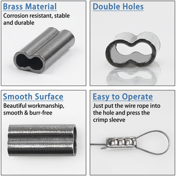 Five sizes: 0.8mm to 1.6mm crimp sleeve assortment (100pcs each)