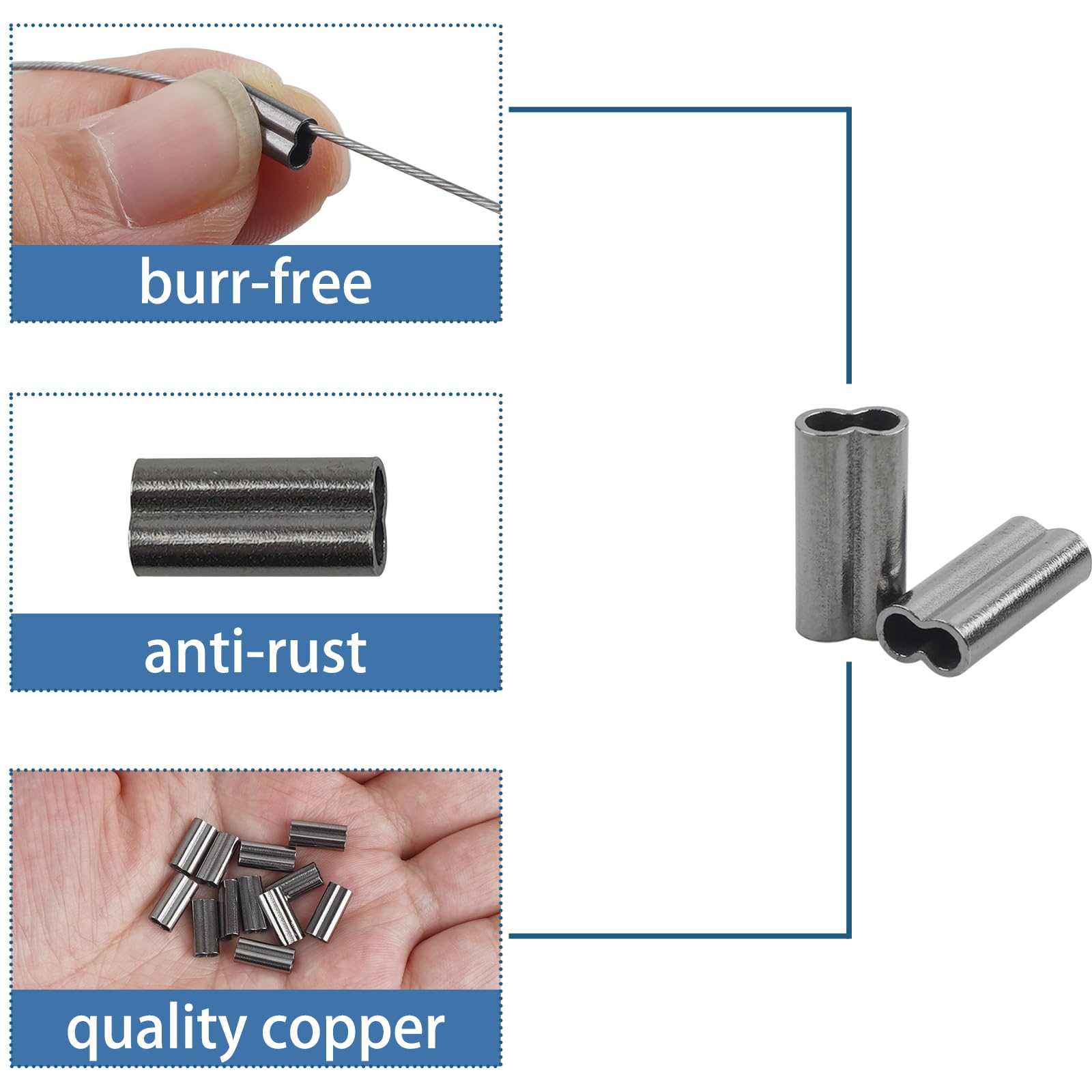 Smooth, burr-free double barrel crimps for fishing leaders