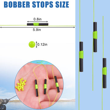 Cotton bobber stops for fishing line