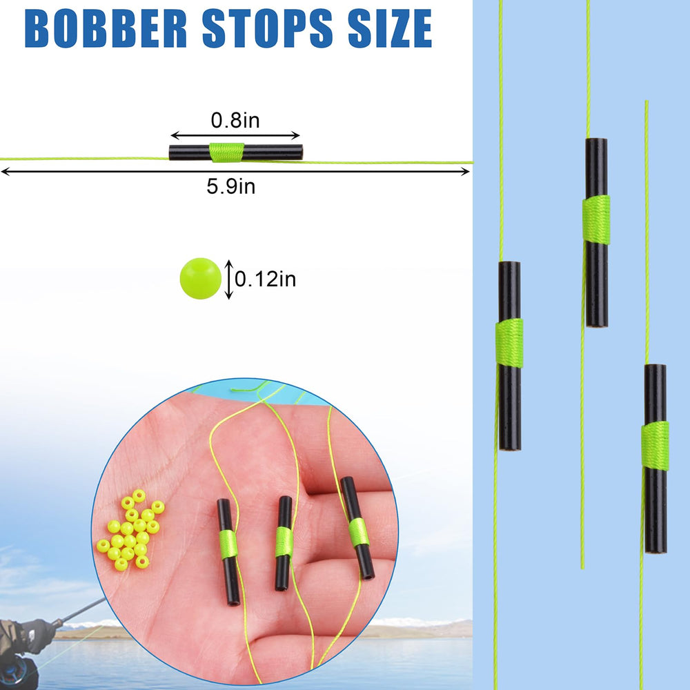 Cotton bobber stops for fishing line