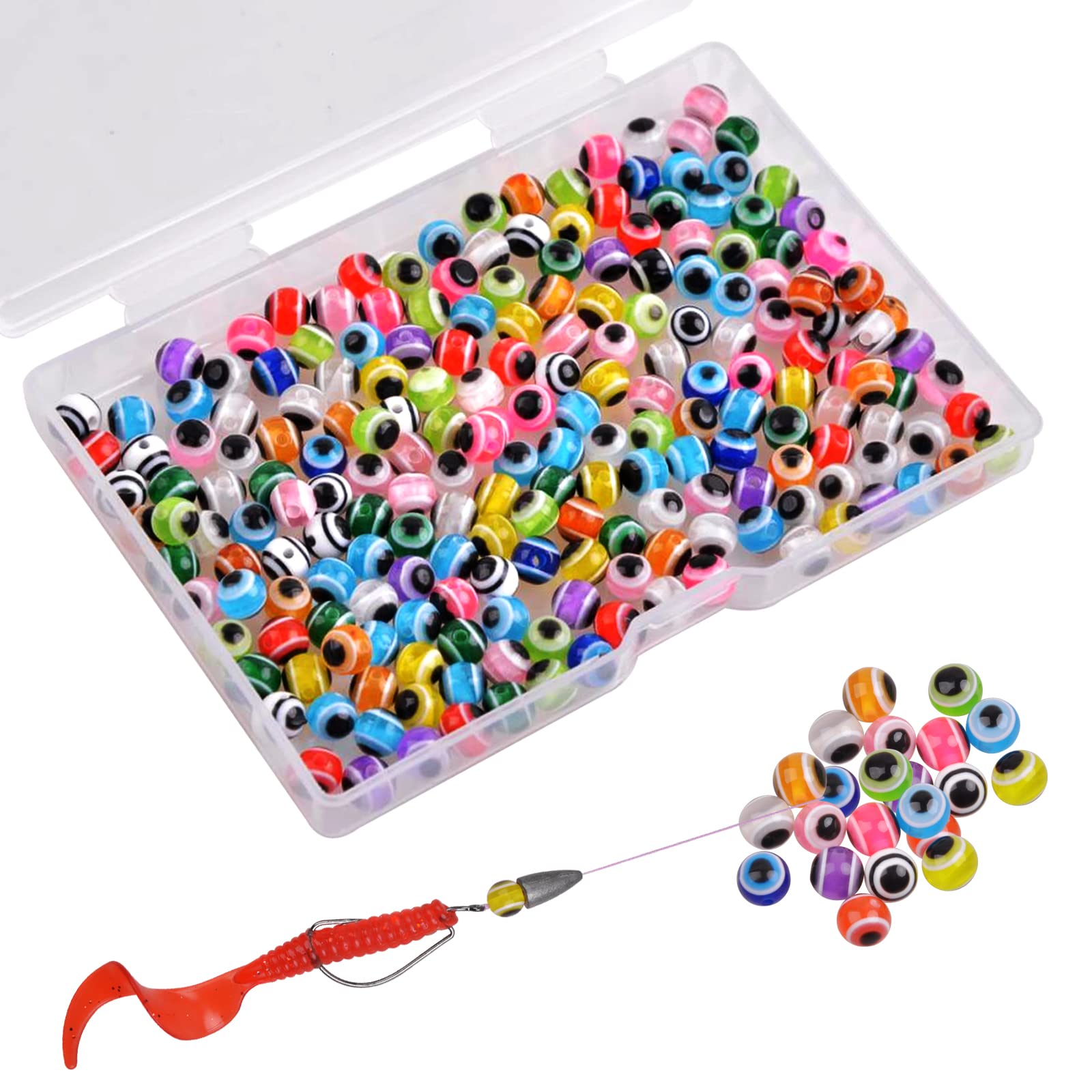 JSHANMEI fishing beads assortment kit in plastic storage box