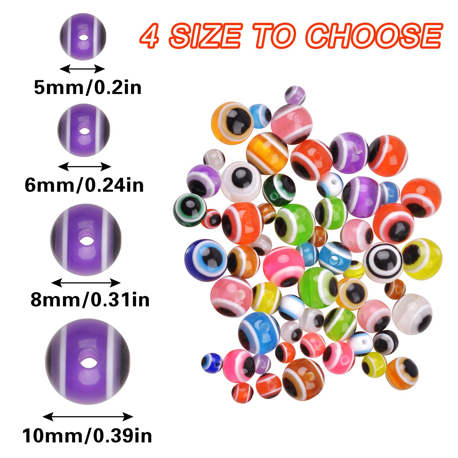 Mixed color 5mm fishing eye beads