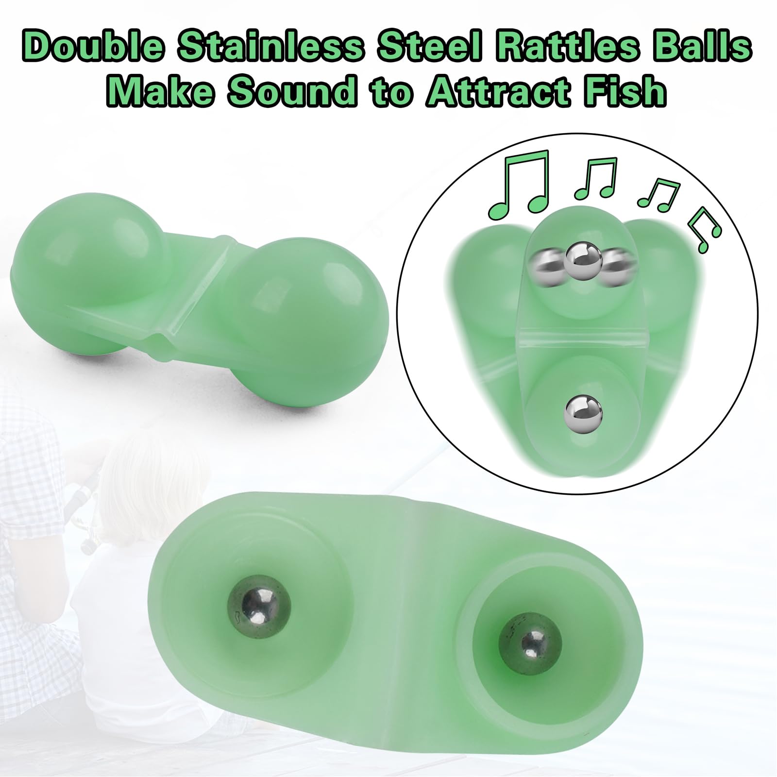 Bright color catfish rattle bells for fishing rigs