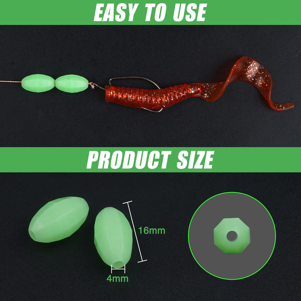 Close-up of the smooth hole in glow beads