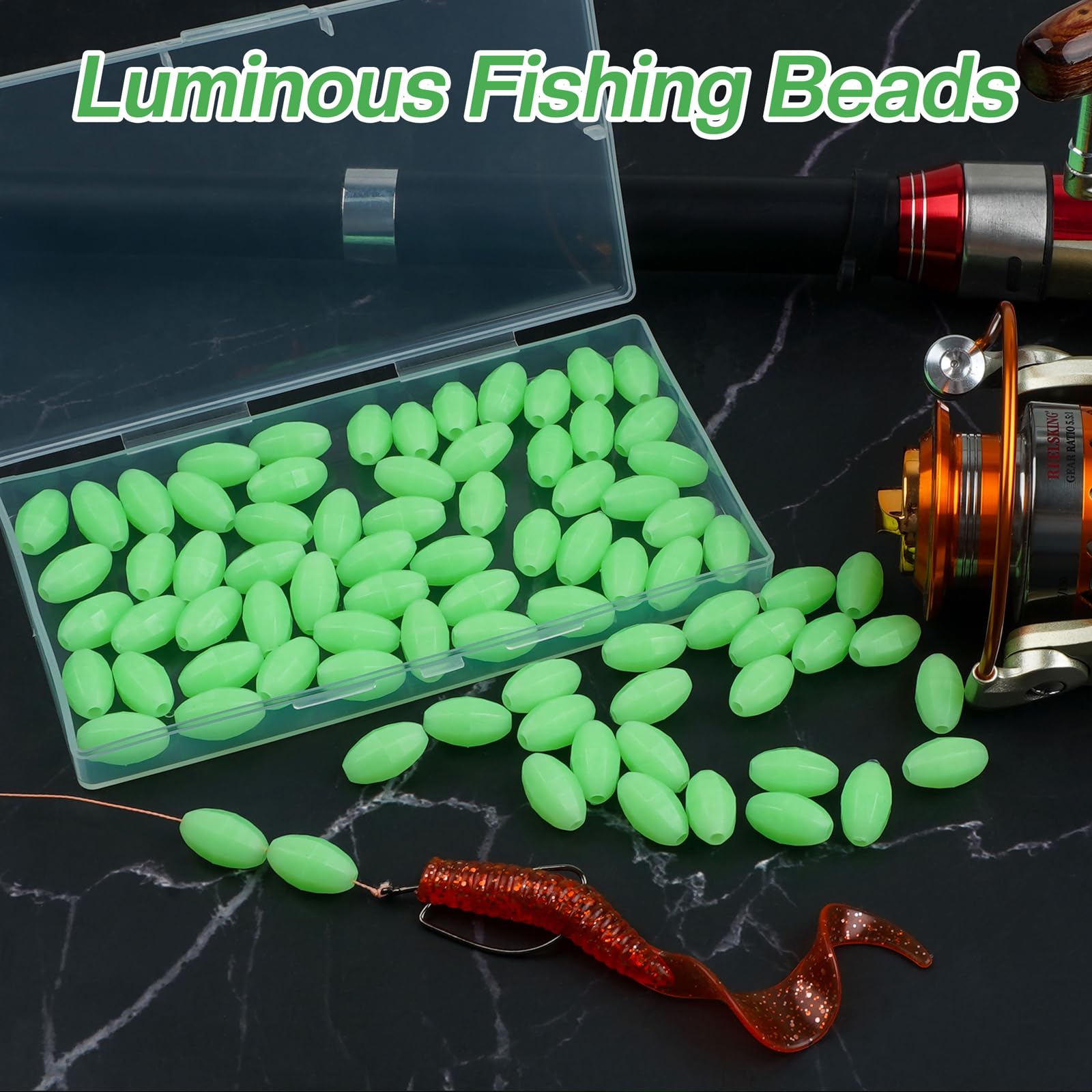 Glow beads suitable for saltwater and freshwater fishing
