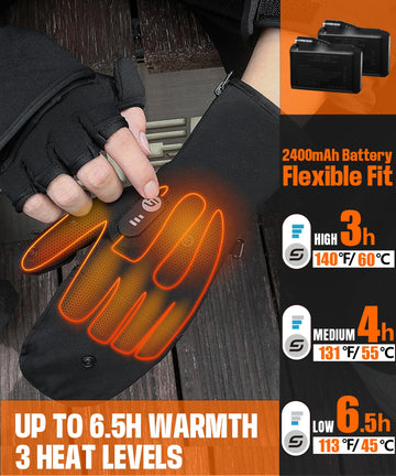 JS LifeStyle heated gloves long-lasting warmth up to 6.5 hours on a full charge.