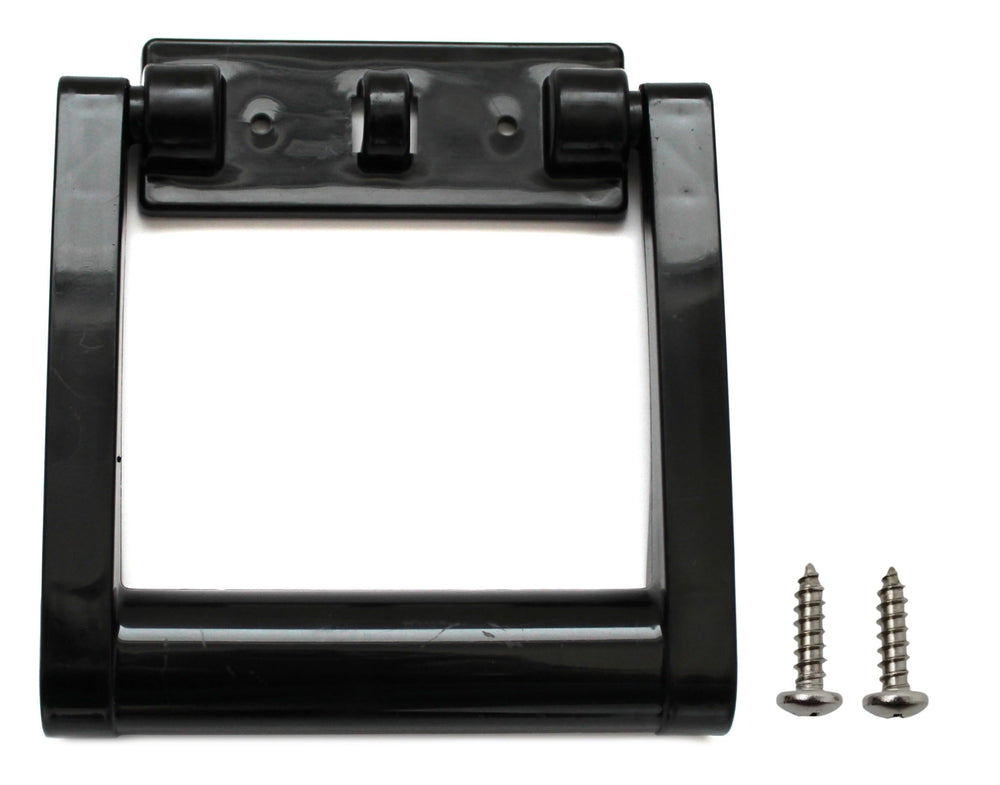 Close-up shows the black plastic texture of the handles.