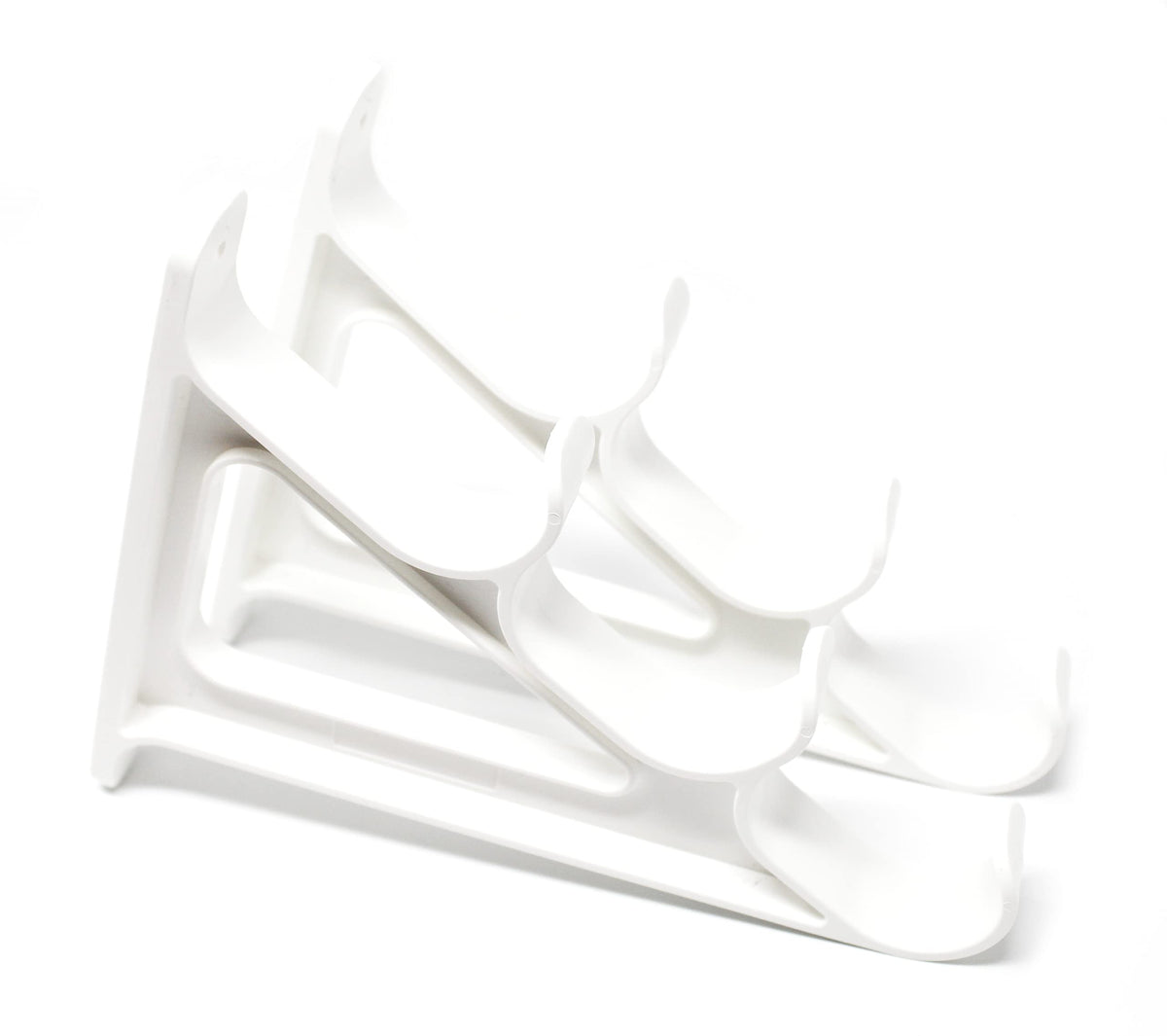 JSP Manufacturing fishing rod wall rack holds 3 rods for organized garage storage.