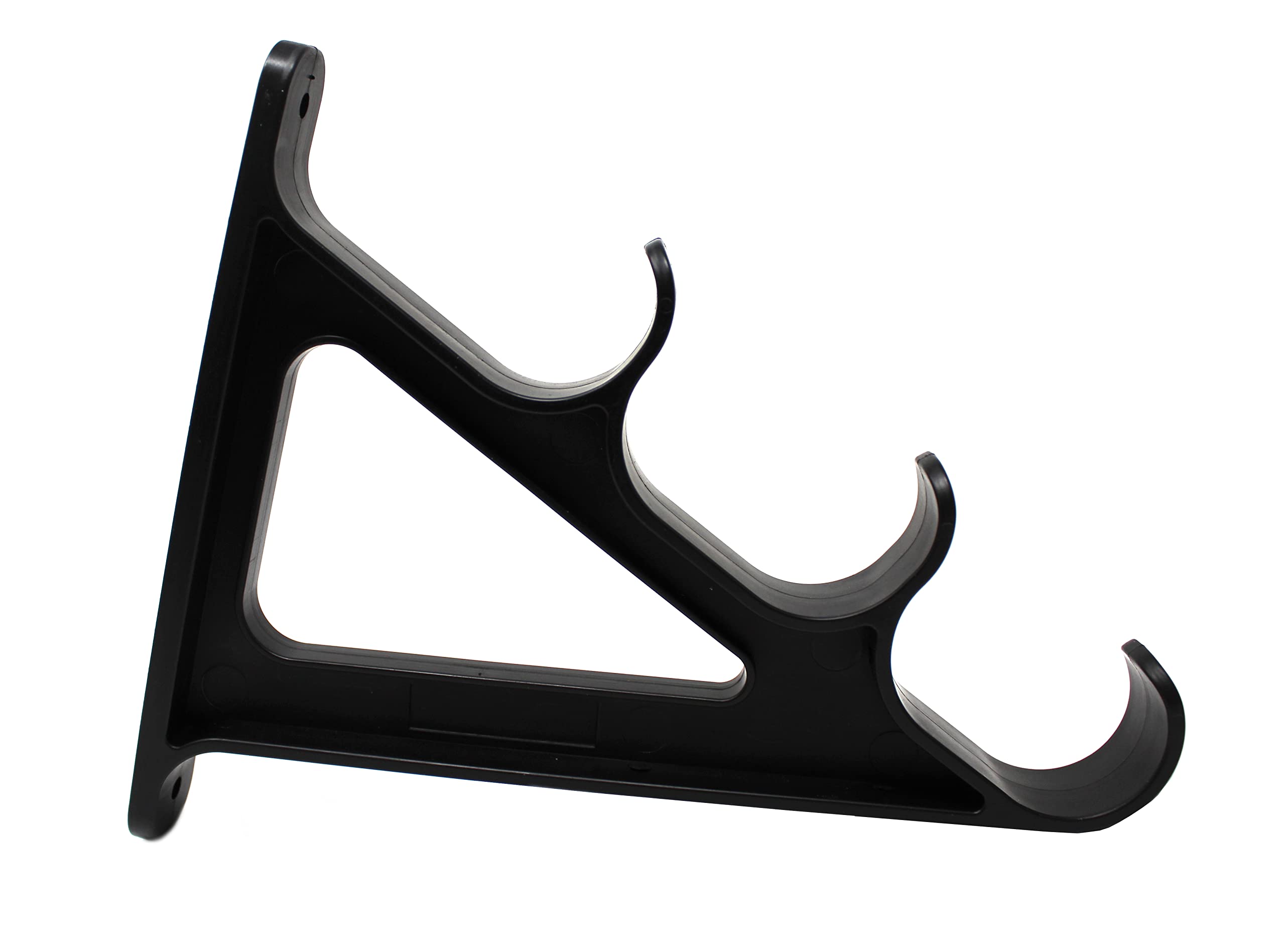 JSP Manufacturing wall rack on the wall holding three rods for easy access.
