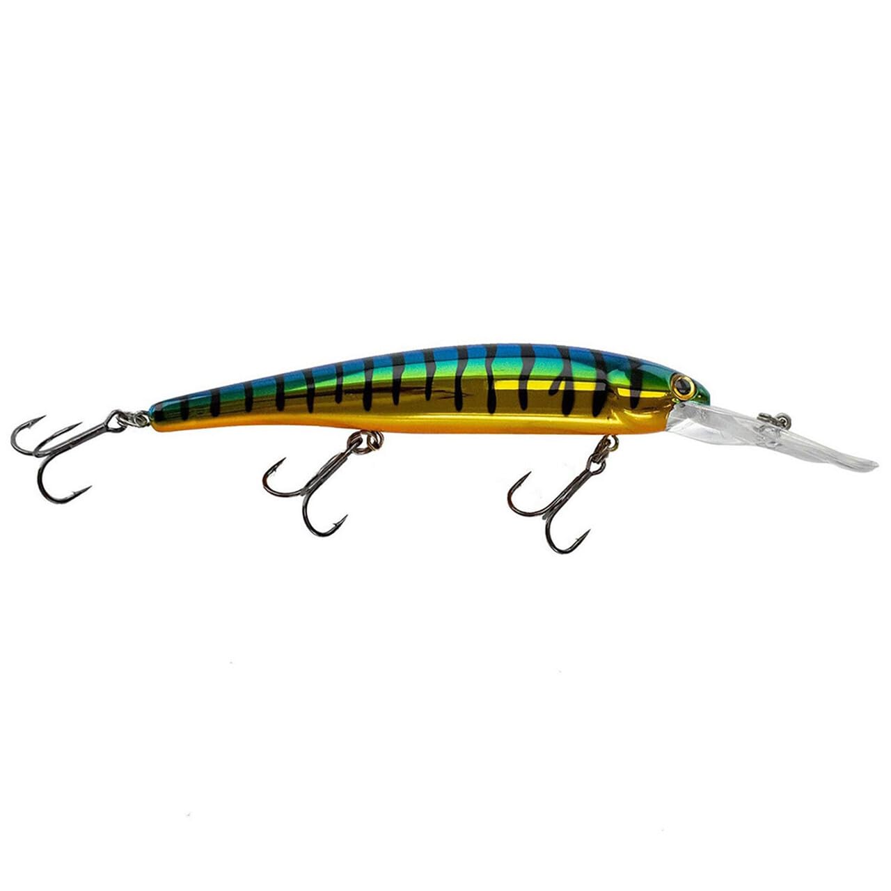 Bandit Walleye Deep Diver side profile; slender minnow shape attracts depth-chasing predators.