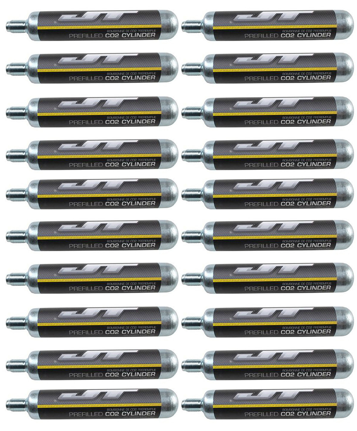 JT Youngfit 90g CO2 cartridge image showing compatibility with air rifles and paintball markers