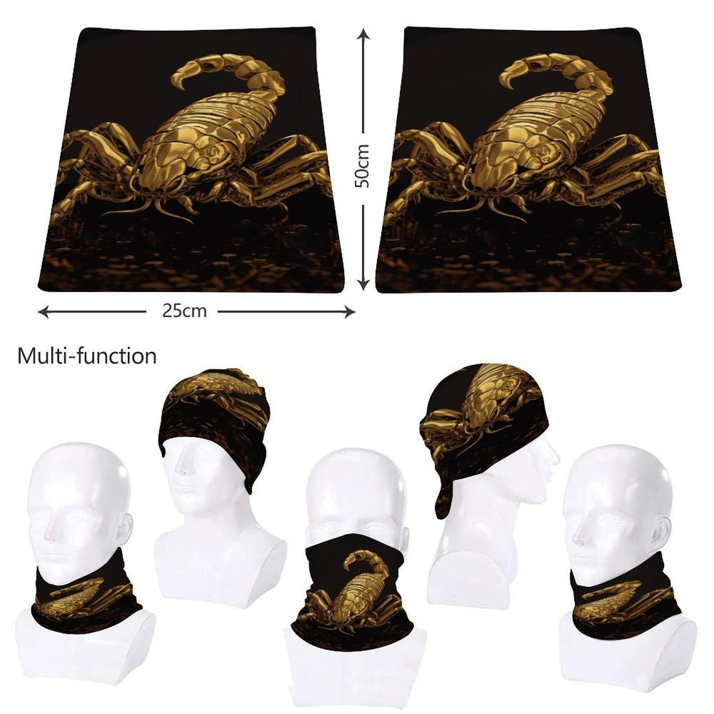 JTKBNVM Gold Scorpion ski mask for fishing and cycling in windy weather.