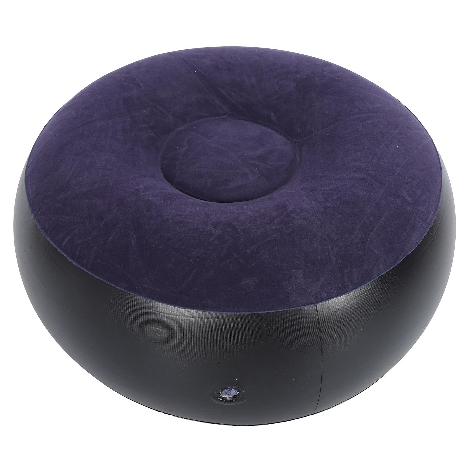 JTLB inflatable chair blue folded for easy transport and storage