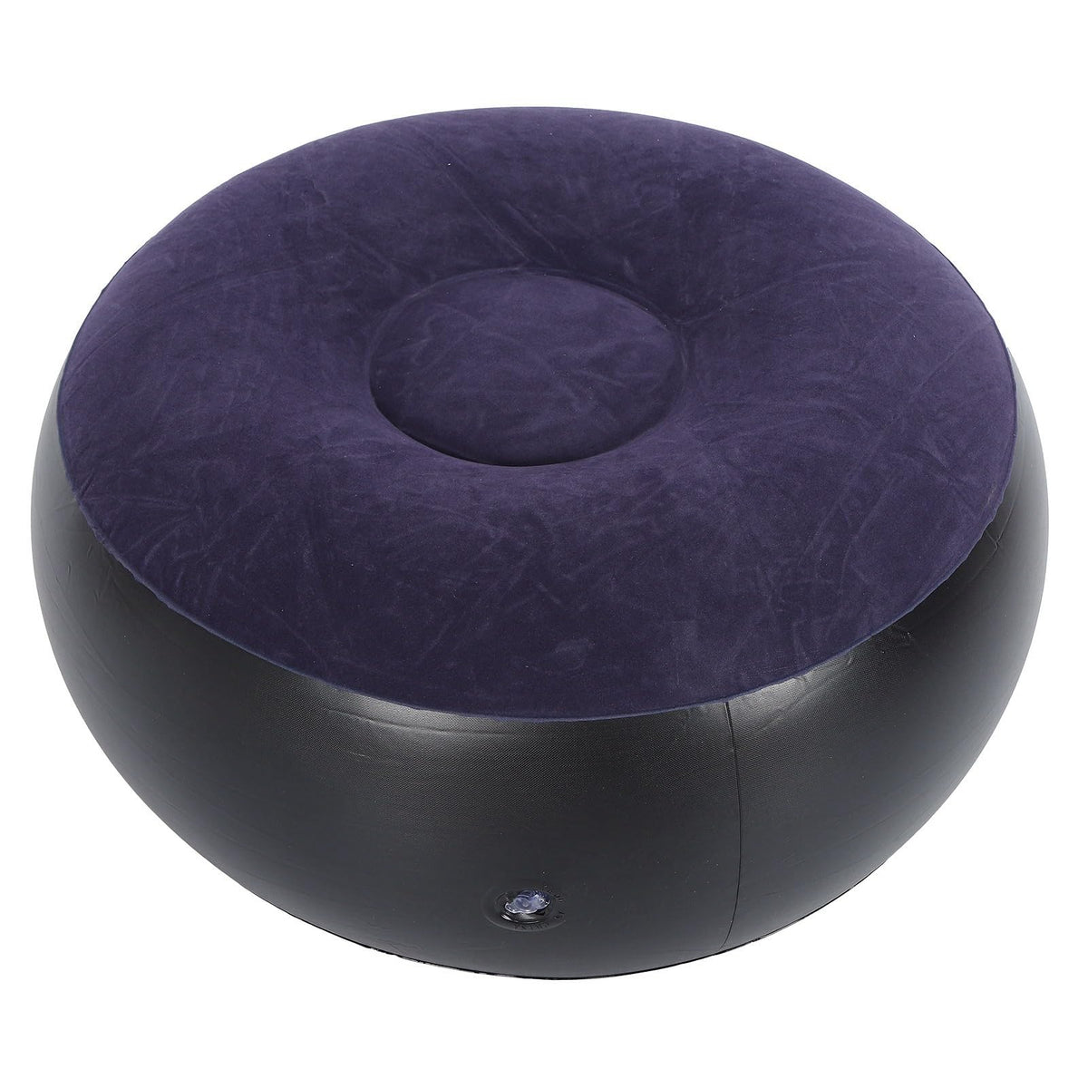 JTLB inflatable chair blue folded for easy transport and storage