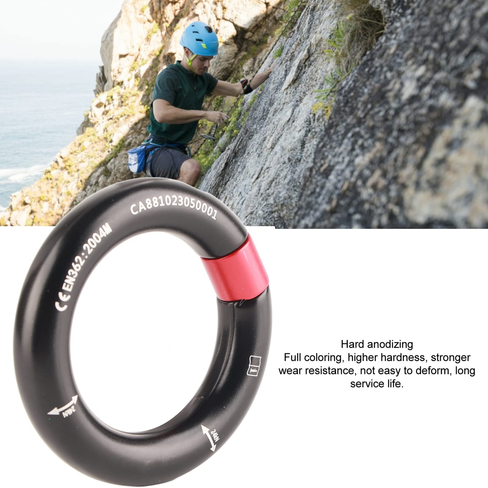 JTLB rappelling ring demonstrates uniform load for smoother rope handling.