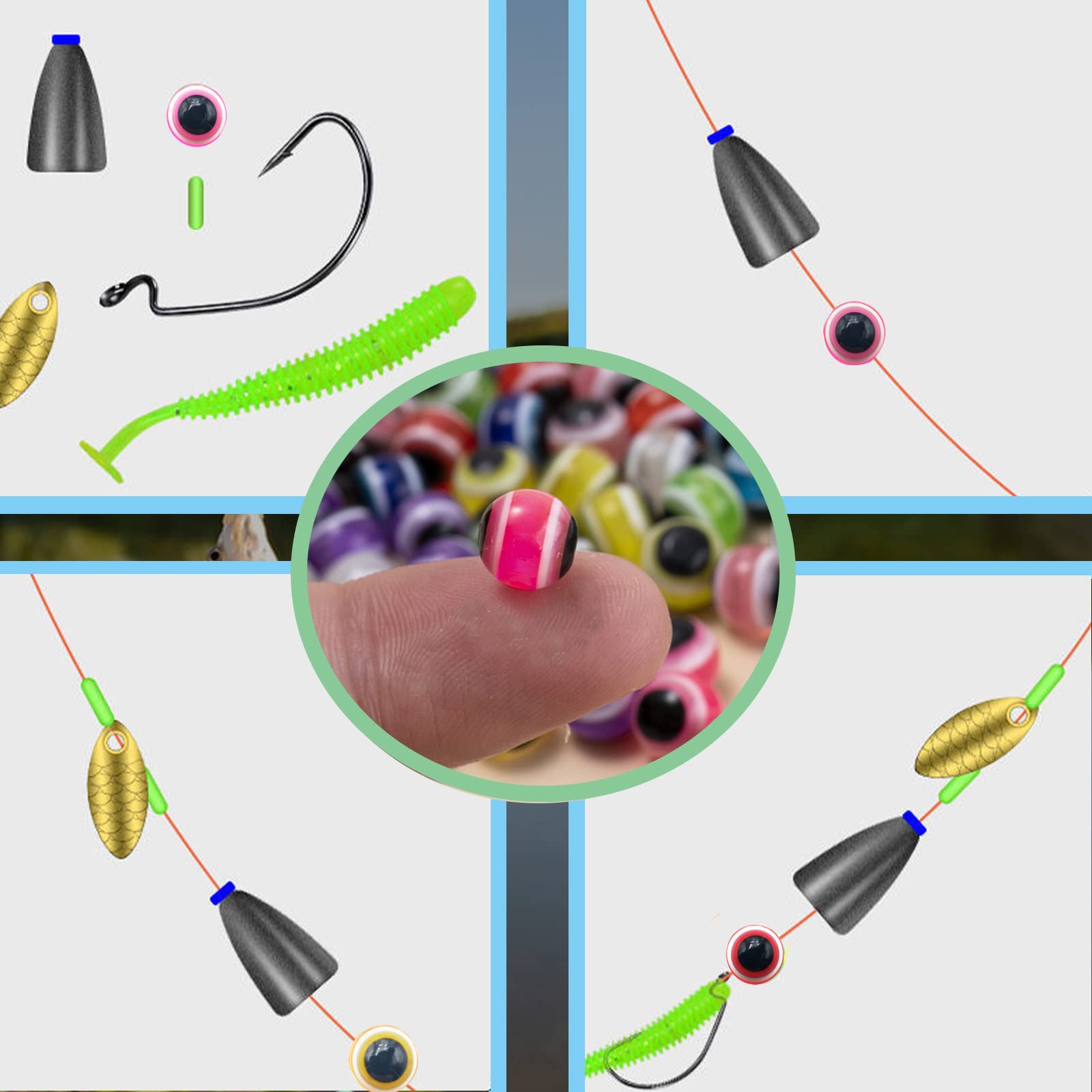 JTTSPTD fishing beads 8mm 200pcs assortment