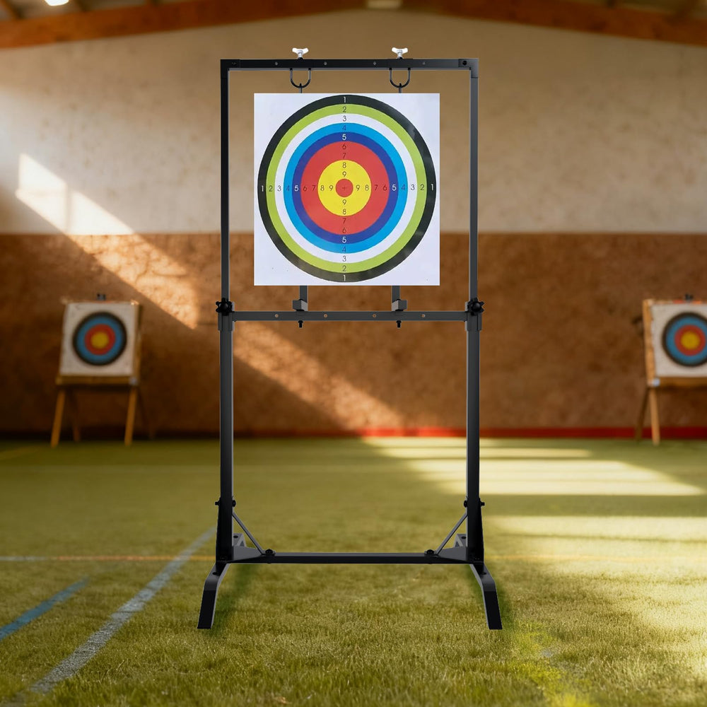 JTZFD archery target stand adjustable height accommodates varying shooting angles
