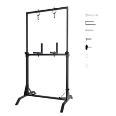 JTZFD archery target stand stable setup on uneven ground for precise practice