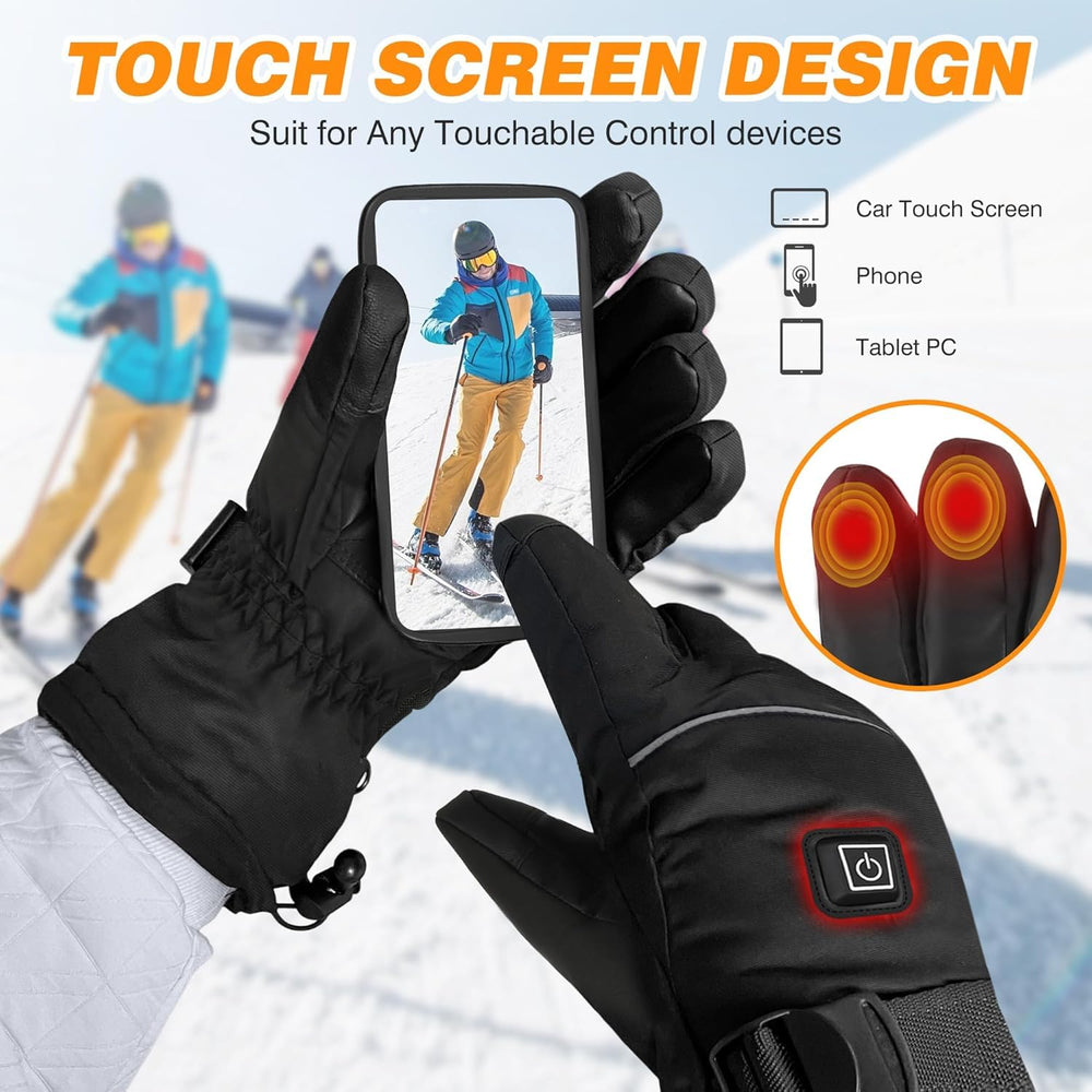JUANWAN heated gloves battery pocket captures compact power source for long-lasting warmth.