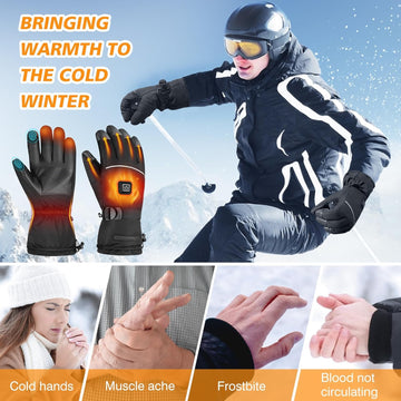 JUANWAN heated gloves finger sensors illustrate touchscreen compatibility without removing gloves.