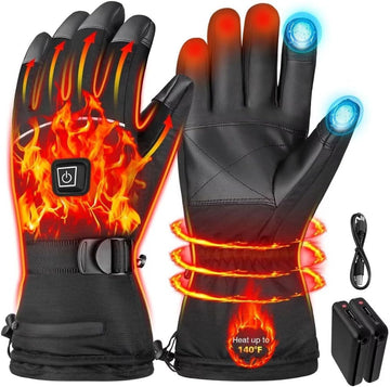 JUANWAN heated gloves front view show quick-warmth readiness for outdoor winter activities.