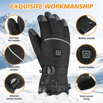 JUANWAN heated gloves inner fleece lining provides plush comfort against cold days.