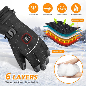 JUANWAN heated gloves side view emphasizes ergonomic fit for extended wear.