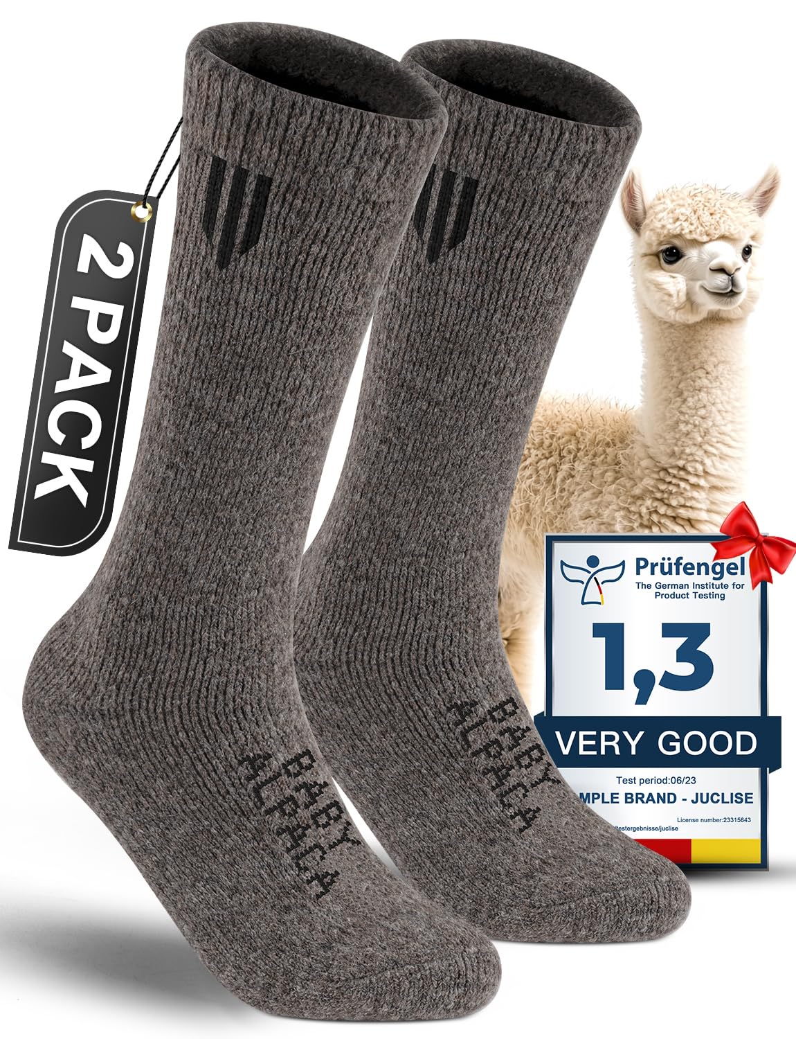 Juclise Alpaca Boot Socks main image shows warm, soft knit.