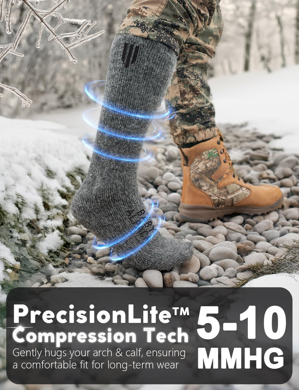 Juclise Alpaca Boot Socks outdoor use with hikers in cold conditions
