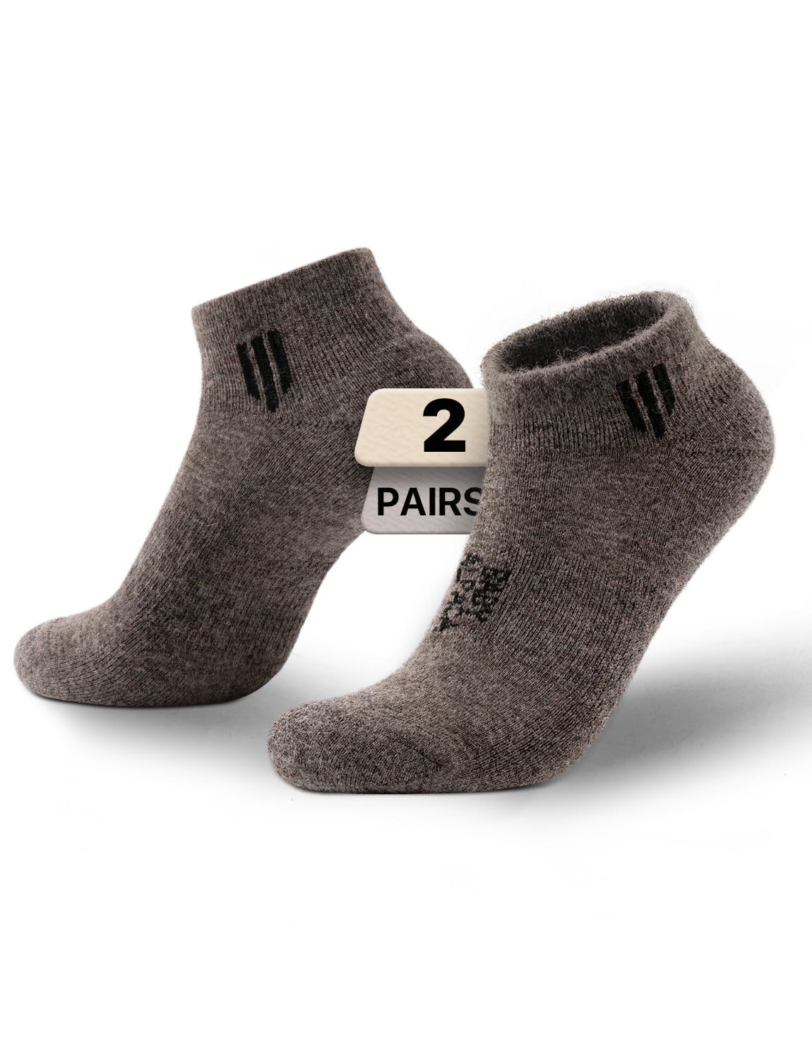 Juclise alpaca wool ankle socks camel grey pack provide soft cushioning for daily wear.