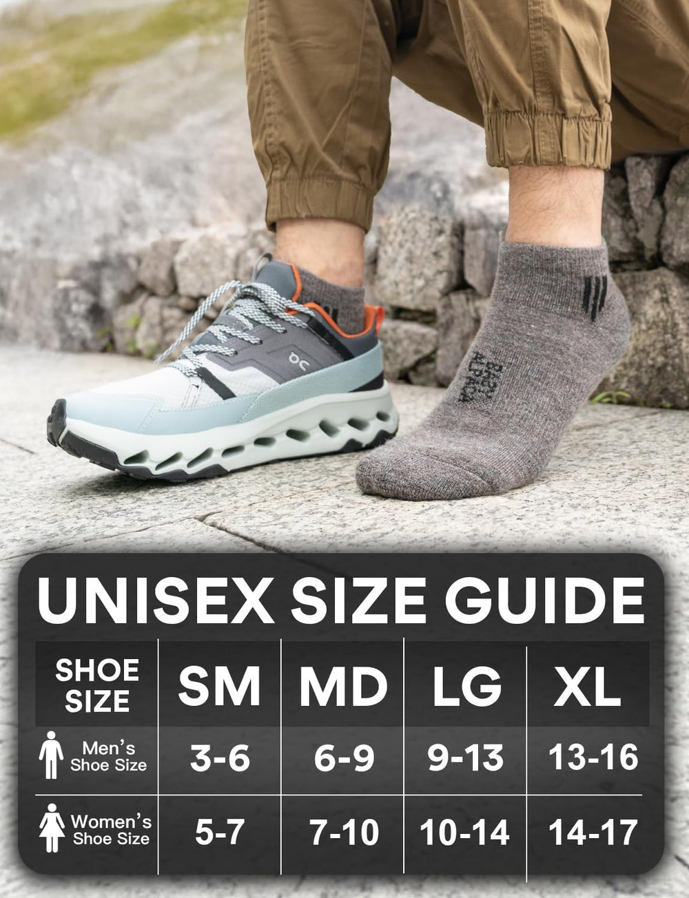 Juclise alpaca wool ankle socks cushioned arch support improves foot stability during activity.