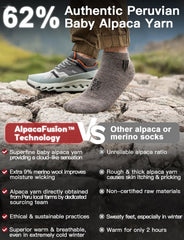Juclise alpaca wool ankle socks moisture-wicking keeps feet dry during workouts.