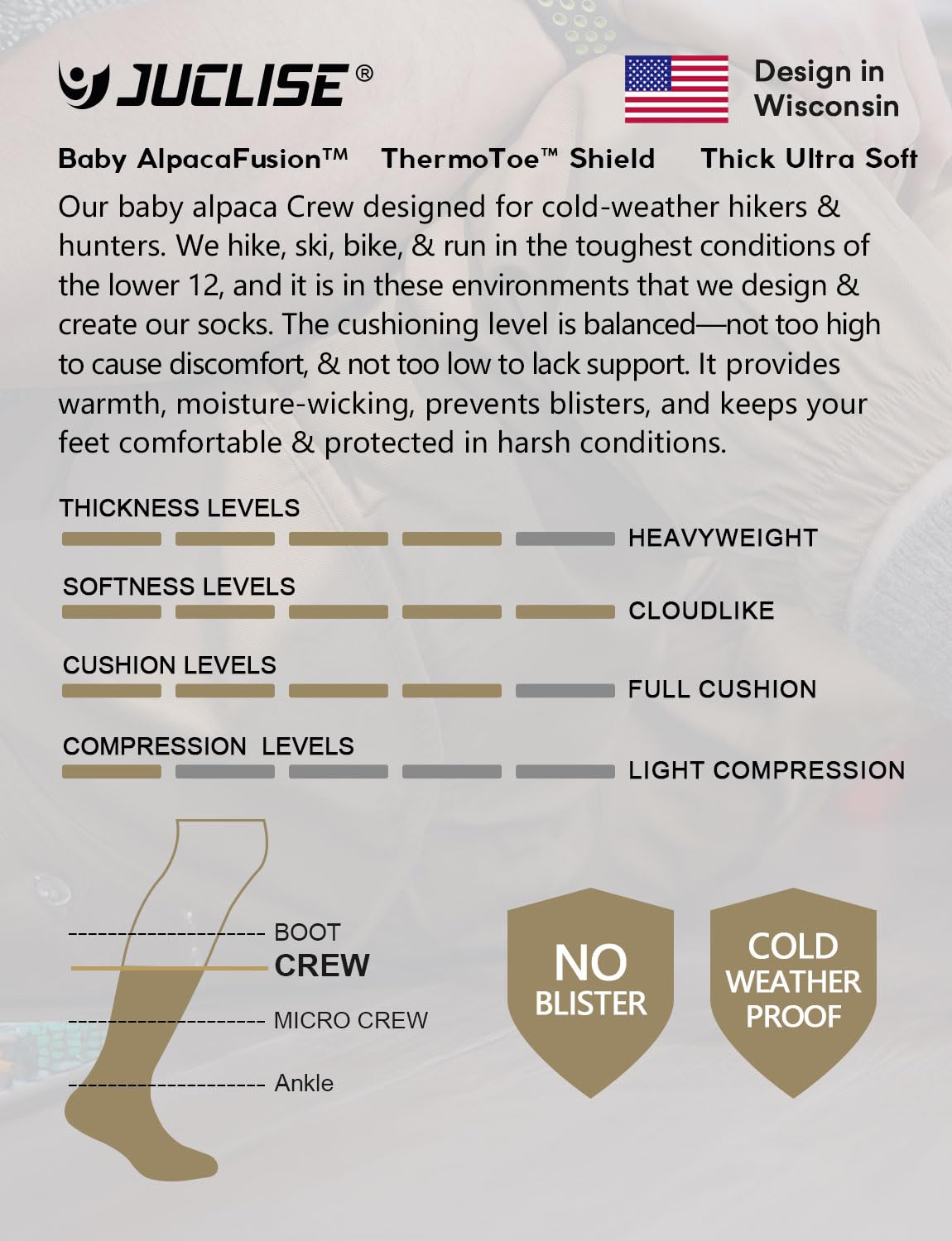 Juclise Alpaca Wool Hiking Socks dusty pink edition color for cozy outdoor gifting.