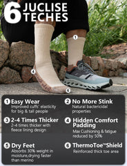 Juclise Alpaca Wool Warm Hiking Socks beige-s fuzzy-interior emphasizes extra warmth for extreme cold