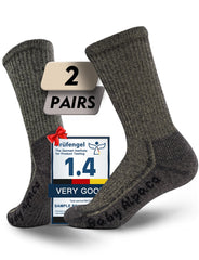 Juclise Alpaca Wool Warm Hiking Socks top view showing cushioned warmth for cold hikes.