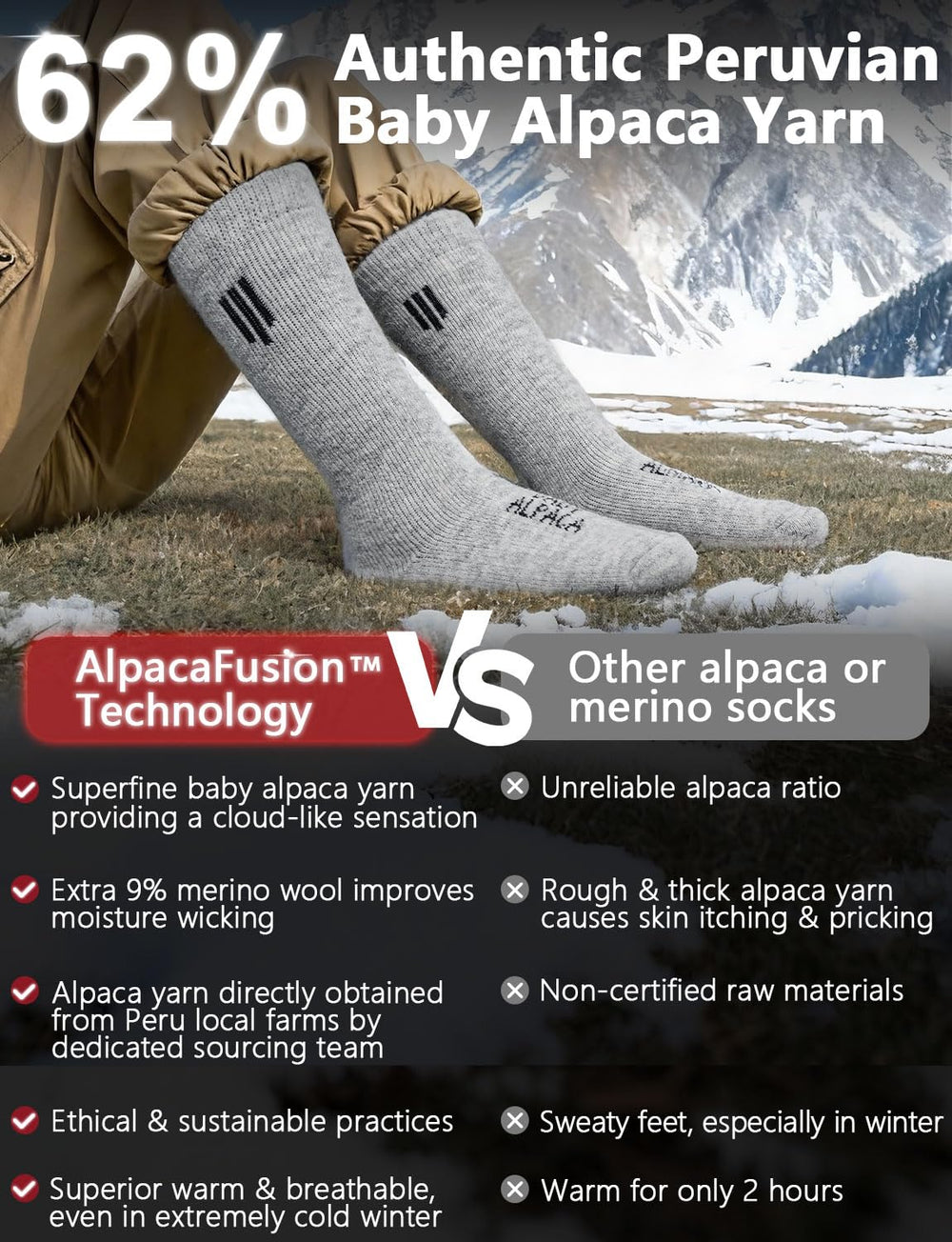 Juclise merino-wool-blend insulation detail emphasizes warmth and moisture management