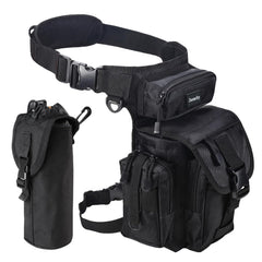 Jueachy Drop Leg Bag front view highlights durable nylon for rugged outdoor use.