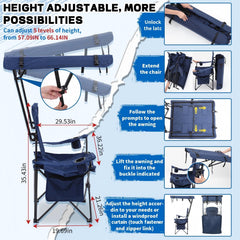 Juexica camping chair with removable curtains ready for privacy or wind shelter.