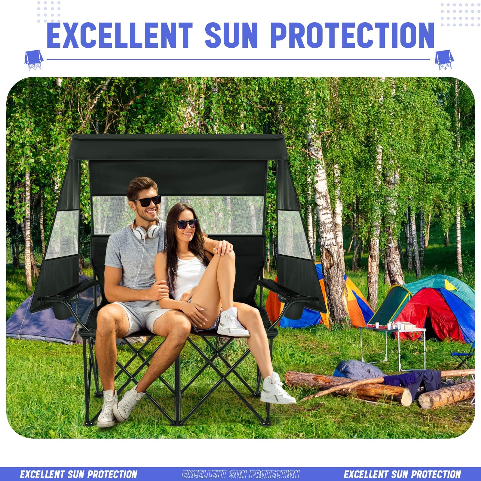 Juexica double beach chair carrying bag for easy transport